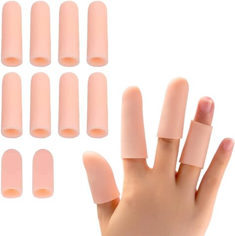 10 Pcs Protectores de Dedos de Gel, Protectores para Pulgares, Fundas Protectoras de Gel de Silicona para Cunas para Dedos, Apoyo para Eccemas de Manos, Ideal para Deportes, Trabajo, Artesanía y Más