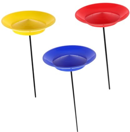 Kisangel Assiettes de Jonglage avec Bâtons en Plastique Ensemble de 3 Légères pour Entraînement Professionnel et Spectacles Artistiques Lors D'événements Sportifs