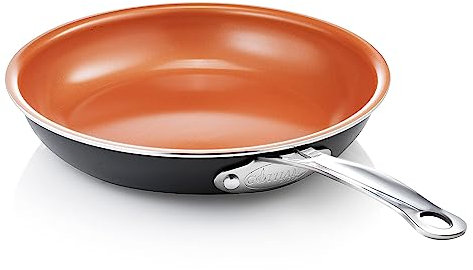 Gotham Steel Steel 9.5” Fry Pan with Ultra Nonstick Titanium and Ceramic Copper Coating 9.5 Brown