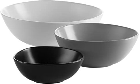 Mäser Schüsselset, Keramik GLENDALE, 15,5 cm, 20 cm & 26 cm, Schwarz / Weiß / Grau