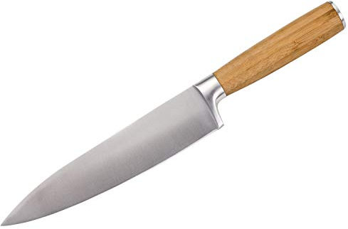 bremermann Couteau de chef avec manche en bambou, 32 cm, lame en acier inoxydable