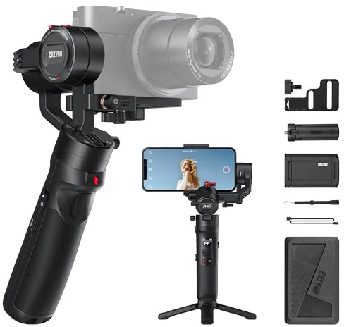 ZHIYUN Crane M2 [Offizieller] Gimbal Stabilisator, 3-Achsen Kamera Stabilisator für Action Kamera, Gopro, Spiegellose Kamera und Smartphone - Mit Smartphone Klemme und Stativ