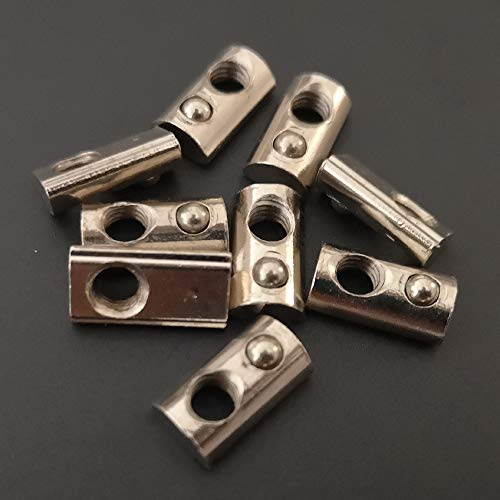 100 Pack 2020 2040 2060 Roll on Spring Loaded T Nut M4 for 20x20 20 Series Aluminum Extrusions 6mm Slot Aluminum Profile Accessories (M4)