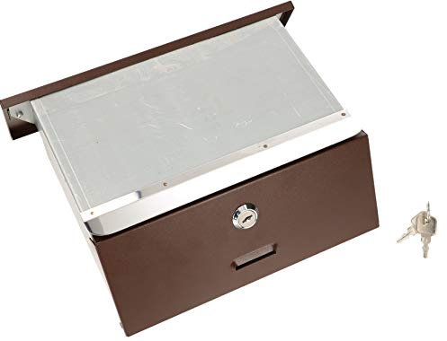 KOTARBAU® Buzón de acero, Buzón de pared exterior, Buzón empotrable regulable de 160 – 295 mm con 2 llaves, Buzón correos exterior para empotrar, Buzón marrón, Bocacartas