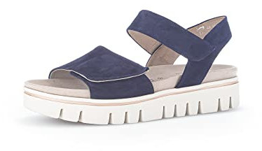 Gabor Damen Plateausandalen, Frauen Sandalen,Moderate Mehrweite (G),Strandschuhe,Plateausandaletten,Dicke Sohle,bequem,Marine,41 EU / 7.5 UK