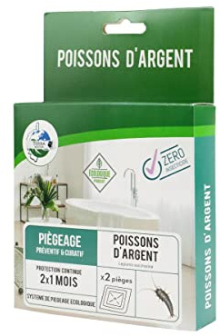 Terra Nostra - Lutte Contre Les Poisson d'argent - 1 Boite = 2 Plaques attractives - Piège Ecologique Naturel - sans Insecticide - Fabriqué dans L'Union Européenne