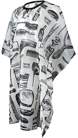 URAQT Haarschnitt Friseurumhänge, Barber Cape Friseursalon Umhänge Cape Damen und Herren, Haarschneideumhang mit Klettverschluss für Salon Haarschneiden Friseur (Weiss)