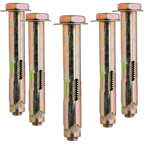 YoiYee Pernos de expansión M8, anclajes resistentes para hormigón y mampostería, 80 mm de longitud, acero chapado en zinc, fácil instalación y sujeción segura para proyectos industriales y de