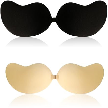 SpetngSake 2 Stück Klebe BH Push up für Kleine Brüste,Unsichtbarer Klebe-BHS,Push up Klebe BH Große Brust Pads,Backless Strapless Sticky Bra,Trägerloser BH Rückenfrei Große Größen für Badeanzug Kleid