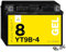 Denagi GEL YT9B-4 Motorradbatterie 12V 8Ah, wartungsfrei versiegelt vorgeladen