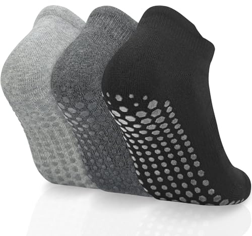 Smlper Non Slip Yoga Socks for Women & Men, Anti Skid Grip Socks with Rubber Soles, Ideal for Pilates, Ballet, Dance, Fitness, Home & Hospital Use