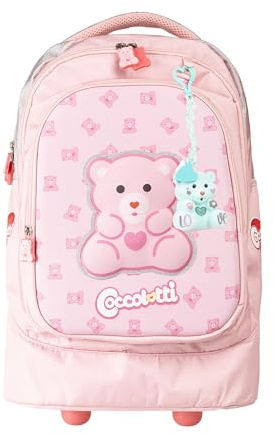 Colourbook Zaino Trolley Scuola Elementare Bambina Coccolotti Rosa 33 Litri Con Gadget Love Tell 3 Scomparti Schienale Ergonomico Ruote Silenziose Rinforzato