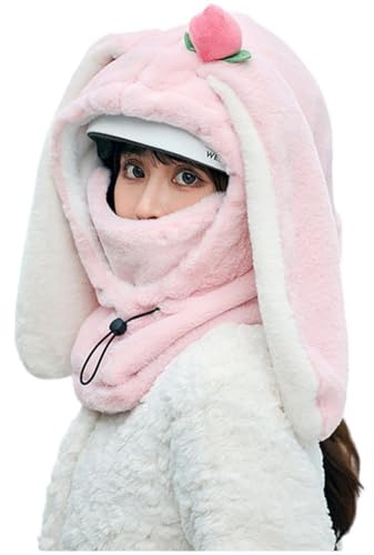 Lpitoy Funda para Casco De Esquí, Bonita Capucha De Conejito, Máscara De Esquí De Invierno, Gorro Grueso Y Cálido para Mujeres Y Hombres, para Montar Aire Libre, Esquiar, Escalar Y Ciclismo.
