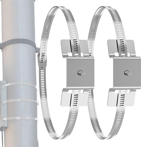 Supporti Per Pali | Confezione di 2 Supporti Di Banda Regolabili Per Segnali Di Traffico, Di Montaggio Durevoli Per Pannelli , Cassette Postali, Telecamere E Segnali Di Traffico |
