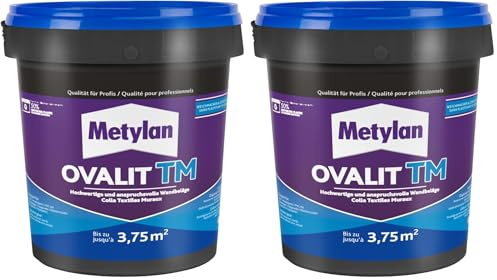 METYLAN Ovalit TM, Colle pour revêtements muraux, colle prête à l'emploi pour textiles muraux et toile de verre- Pot 750g (Lot de 2)