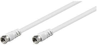 Goobay 11721 Antennenkabel 1,5m / F Stecker auf F Stecker / SAT Kabel 70 dB Koaxialkabel Satellitenkabel / 2fach geschirmt TV Kabel / Weiß / Fernsehkabel 1,5m