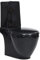 vidaXL WC Keramik Toilette Badezimmer Rund Soft Close Absenkautomatik Senkrechter Abgang Schwarz
