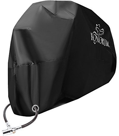 Bonorum Bâche Moto 265x105x125cm en Tissu Oxford 210D extérieur XXXL/Couverture Moto résistante à l'hiver et étanche avec Trou de Serrure/Garage Pliable pour Scooter et Moto Noir