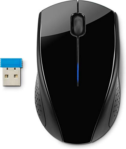 HP 220 Mouse Wireless, Tecnologia LED Blu, Sensore Ottico da 1300 DPI, 3 Pulsanti e Rotella di Scorrimento Integrata, Impugnature Pratiche e Funzionali, Ricevitore Nano Incluso, Design Moderno, Nero