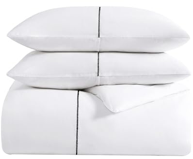 Vera Wang Reversible Cotton Bedding Set with Matching Shams, Designer Home Décor, Sateen 100%, Zig Zag White/Black, King