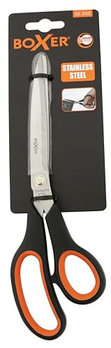 Boxer® Forbici 275 mm in Acciaio Inox – Lama Affilata Antiruggine – Impugnatura Ergonomica Bicolore in TPR – Uso Domestico, Ufficio e Fai-da-Te