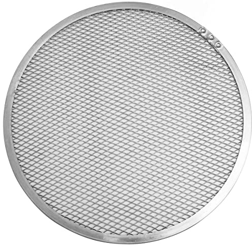 FM PROFESSIONAL Bandeja de horno en aluminio redonda perforada o retina redonda para hornear pizzas, enfriar repostería y descongelar alimentos, 33x33x0,3cm, 1ud.