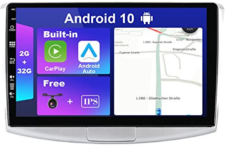JOYX Android 10 bilradio passar Passat B6/B7 Magotan/CC (2010–2018) – 2G + 32G – Inbyggd Carplay/Android Auto/GPS – kamera GRATIS – 10,1 tum 2 din – stöder SWC 4G WiFi DAB fast båt