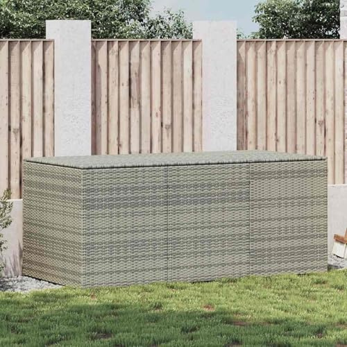 Garden box poly rattan 180x90x70 cm gray