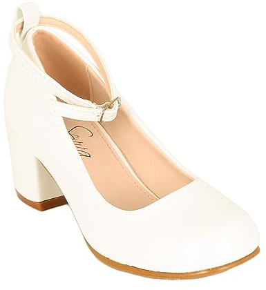 SIRRI Chaussures Mary Jane brevetées à Talons Hauts et Bride à la Cheville pour Filles, Chaussures de Confirmation de Communion