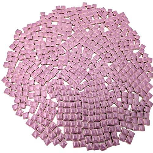Lot de 500 carreaux de mosaïque carrés en céramique - 500 g - 1 x 1 cm - Pour les amateurs de projets de mosaïque et de décoration d'intérieur - Violet