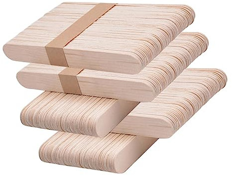 STOBOK 250 Stück Eisstock aus Holz Stick für DIY handgefertigter Bausatz Eisstiele zum Basteln Etiketten Holzstäbchen Bastelstock selber machen runden Eis am Stiel Modellmaterial