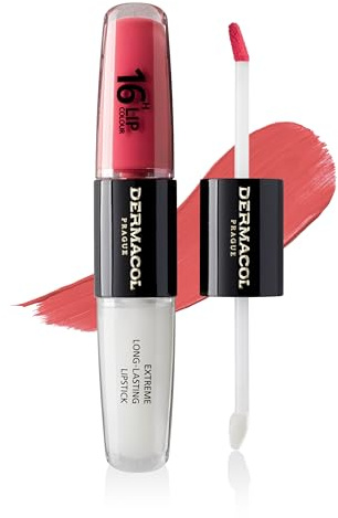NEW Dermacol - 16-Hour Lip Colour, Highly Pigmented Glossy Lip Stain, Two-Phase Lip Plumper Gloss, Kissproof Lip Makeup Products with Matte and Glitter Finish, n. 36