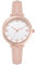 NUOVO Damenuhren Rose Gold Gehäuse Rosa Lederarmband Mode Uhren Weiß Gesicht Frauen Diamant Kristall Lünette Quarz Klassische Frauen Uhr