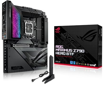 ROG MAXIMUS Z790 HERO BTF LGA 1700 ATX Gaming Motherboard, Hidden Connector Design, 20+1+2 Power Stages, DDR5 Slots, 5xM.2, Built-in PCIe 5.0 NVMe SSD Slot, Wi-Fi 7 with WiFi Q Antenna,