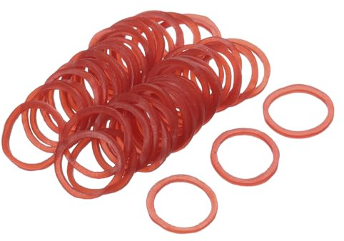 QUARKZMAN 100 st elastiska buntband töjbara röda gummiband 20 mm x 1,4 mm gummiband för hemmakontor