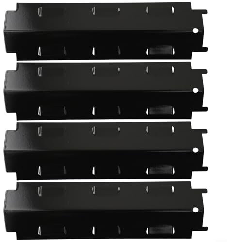 Bulevisiter 4 Pieces Heat Shield Plate Stainless Steel Grill Flame Tamer Burner Cover Replacement, Outdoor Cooking Accessories, Grill Parts, for Gas Grill