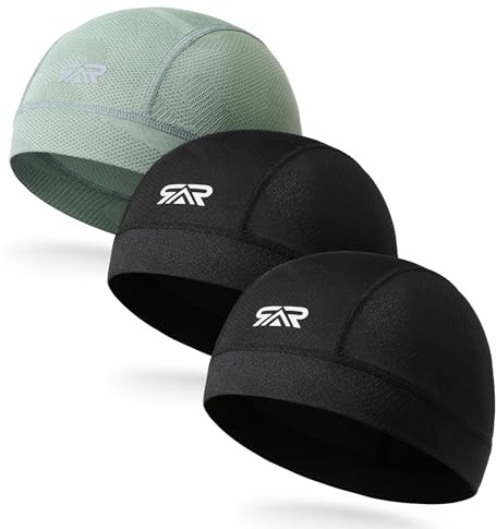 THINDUST 3Pcs Camo Breathable Mesh Skull Cap Cooling Moisture‑Wicking Motorcycle Cycling Helmet Liner Hard Hat for Men Women