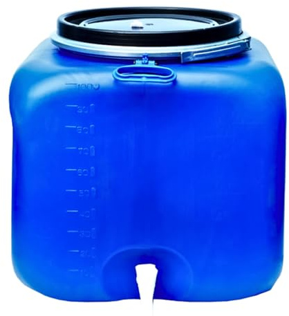 B2C Plastic Storage Barrel Drum Lock Latch Ring 100L Liquid Food Safe HDPE Sealable Container Water Rainwater Collection Fermentation Multipurpose