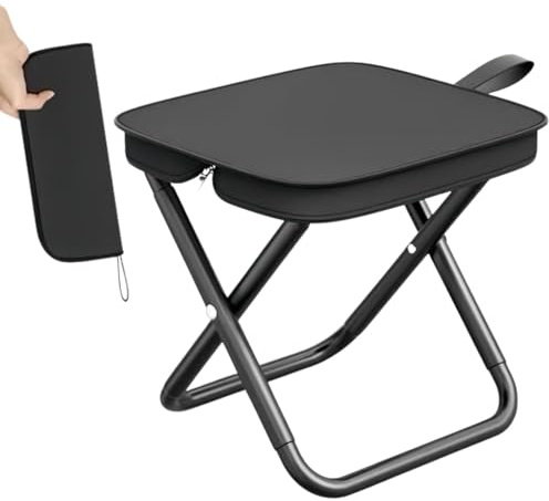 EVBOTGEE Tabouret pliant d'extérieur, 33 x 26 x 32 cm, tabouret de camping portable pliable, tissu Oxford de haute qualité, capacité de charge 120 kg, chaise de camping pliable pour la randonnée, la
