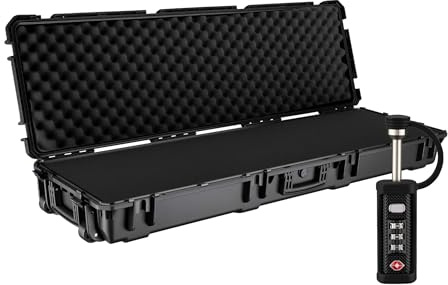 Wiltec Vapenkoffert 139,6 x 44,9 x 18,8 cm med TSA-lås, skyddsväska för långvapen i PP, koffert för skyttesport och gevär