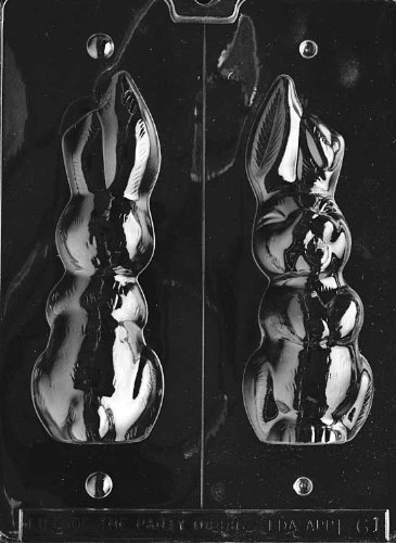 Grandmama's Goodies E061 Large Hollow Flop Eared Bunny Chocolate Candy Soap Mold with Exclusive Molding Instructions