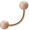 Treuheld® | 1,2mm x 6mm Piercing Banane | Kugeln 3mm | Chirurgenstahl 316L | Roségold | Diamant Optik | Curved Barbell | Intimschmuck, Bauchnabel