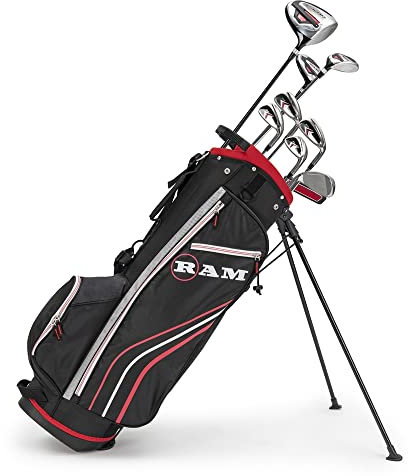 Ram Golf Accubar 1 Inch Longer 13pc Golf Clubs Set - Graphite Shafted Woods, Steel Shafted Irons - Mens Right Hand