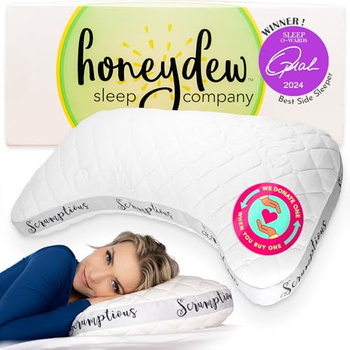 Honeydew Scrumptious Side Pillow- The Ultimate Luxury Neck Pillow- Fully Adjustable Support for Neck- Made in USA- Enhanced, Patented Cool Pillow Fill (Queen Size)