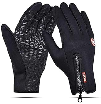 Guantes de ciclismo unisex con pantalla táctil, impermeables, impermeables, resistentes al viento, antideslizantes, para ciclismo, conducción, camping, senderismo, pesca, talla L