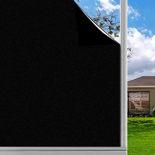 Finnez Blackout Window Film, Total Privacy Room Darkening, 17.5″ x 78.7″