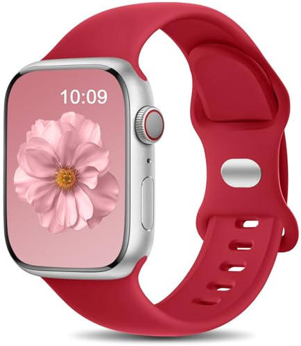 Charlam Armband kompatibelt med Apple Watch 38 mm 40 mm 42 mm 41 mm 45 mm 49 mm armband kompatibel med iWatch serie 9, 8, 7, 6, 5, 49 mm, mjukt silikonband, ersättningsarmband kompatibelt med iWatch