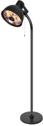 Evolar EVO-SH2000 Infrarot Standheizstrahler - Heizstrahler elektrisch, Infrarotheizung mit 3 Heizstufen - Wärmestrahler für Terrasse, Balkon - Standheizung Stehlampe - 800/1200/2000 W - Schwarz