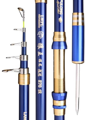Teleskopische See-Stab Kohlenstoff Casting Angelrute Supersteif Ultraleicht Angelrute 2,7M 3M 3,6M 3,9M 4,2M 4,5M Tragbar Für Flüsse, Seen, Teiche Und Meere(4.2M)