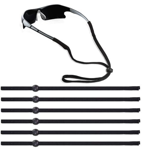 YPYMOD 6 Stück Brillenband, Eyewear Cords Strap für Sportbrillen, Sonnenbrillen, Lesebrillen, Schutzbrille, Einstellbarer Brille Cord für Damen und Herren(Schwarz)